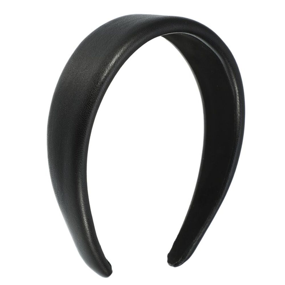 Black Headbands Faux Leather Headband 1.6 Inch Wide